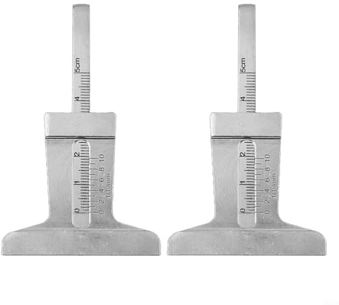Medidor de profundidad de neumáticos de coche de acero inoxidable, herramienta de calibrador de regla, calibrador Vernier de 0-30 mm y 0-50 mm, paquete de 2 unidades para medir el desgaste y el daño