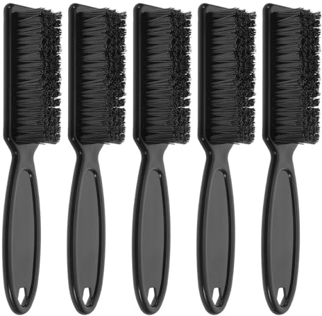 Gogogmee Cepillo de Barba de Mango Largo 5 Piezas Negro para Cuidado y Peinado de Bigote y Barba, Brocha de Afeitar Húmeda con Cerdas Suaves Adecuado para Uso Diario y Viaje