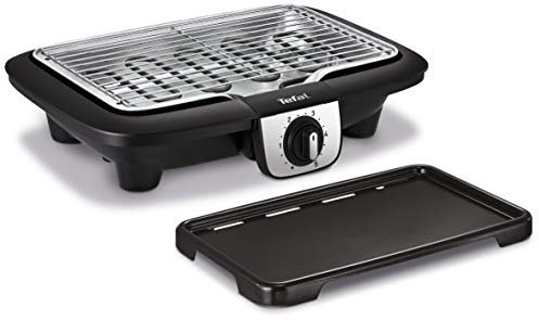 Tefal Easy Grill 2en1 Barbecue électrique de table, Plaque plancha inclus, Puissant 2100 W, Jusqu'à 2 fois moins de fumée YY3818FB