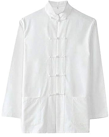 G-LIKE Chemise chinoise pour homme - Arts martiaux traditionnels Kung Fu, Tai Chi Wushu Classique Tangzhuang Style Classique Manches Longues Veste d'entraînement Uniforme Printemps Automne Loisirs