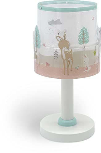 Dalber Lampada da tavolo o comodino per bambini Loving Deer cervo animali rosa, 61271