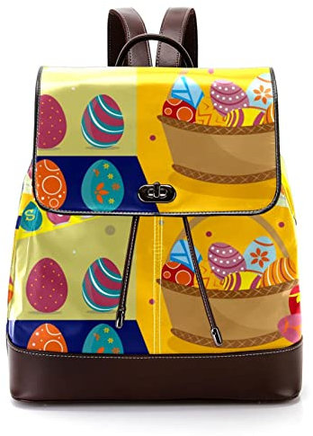 Funky Osterei mit Korb, personalisierbar, lässiger Tagesrucksack, für Teenager, Mehrfarbig, 27x12.3x32cm, Rucksack Rucksäcke
