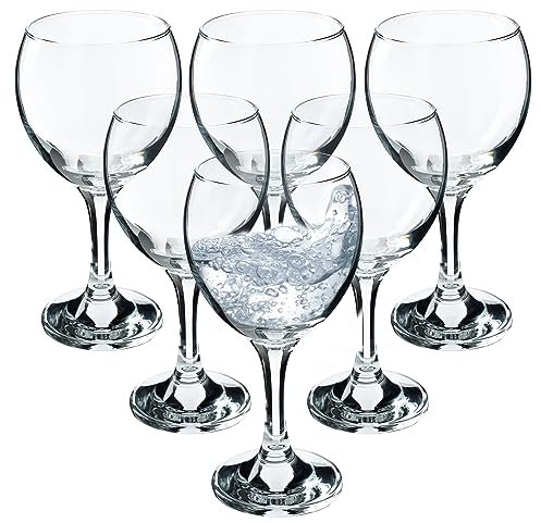 KADAX Weingläser, spülmaschinenfeste Weinkelche, Hochwertiges und Elegantes Gläser-Set für Rot- und Weißwein, Kelchgläser zum Servieren von Wein und Sekt (6x260ml, für Wasser)