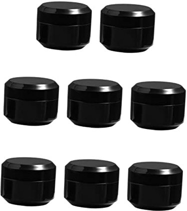 Mikinona Lot De 8 Pots Vides De 30 G, Conteneurs Cosmétiques Polyvalents En Plastique Noir, Pour Crèmes Yeux, Stockage De Crème De Visage, Usage Voyage Et Portable