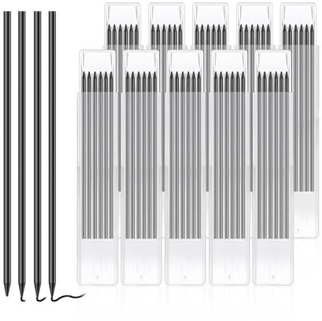 GYHWOFUL 60 Stück Bleistiftminen 2.8 mm, Ersatzminen für Zimmermannsbleistift, Wasserfest & Solide Tieflochmarker Minen, Kompatibel mit gängigen Trockenmarkern, Ideal für Holz, Metall, und Fliesen