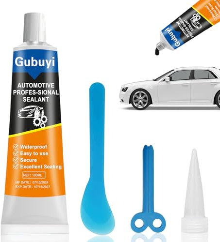 Gubuyi Colle Carrosserie,Silicone Noir, Colle Pare Brise Voiture,Colle Carrosserie Voiture Noir,pour Le Collage et l'étanchéité des Portes et fenêtres de Voiture etc - 100ml