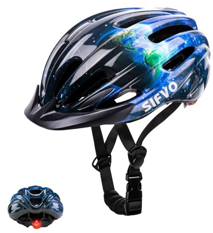 SIFVO Kids Bike Helmet Kids Helmet for Boys and Girls Bike Helmet with Light Adjustable & Lightweight Bike Helmets for Kids Ages 5-14 Youth Bike Helmet Multi-Sport 55-58cm