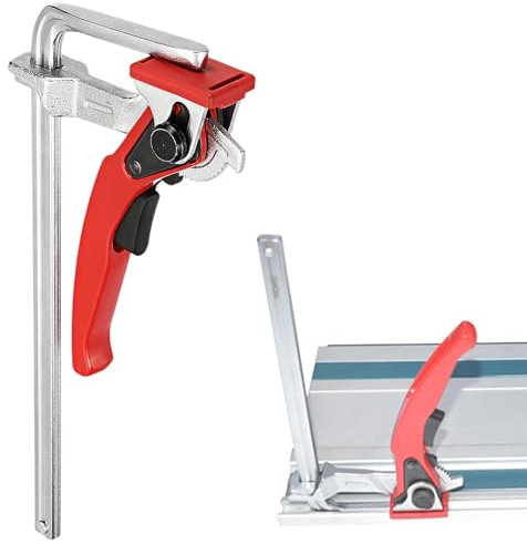 WANDGU Serre-joint en acier : pince de serrage rapide, plage de serrage 160 et profondeur de projection 60, fixation de rails de guidage de différents fabricants, virole à une main pour bois,