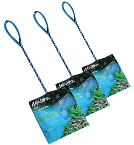 Red de Malla Fina Blanca para acuarios Marina, S, 8 x 10 cm - 25 cm (Paquete de 3)