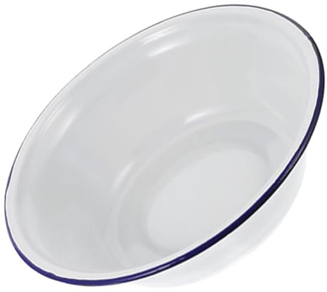 COLLBATH Ciotola Smaltata Vintage Bianca Profonda Bacinella per Zuppe Insalate e Preparazioni in Cucina Design Classico e Resistente