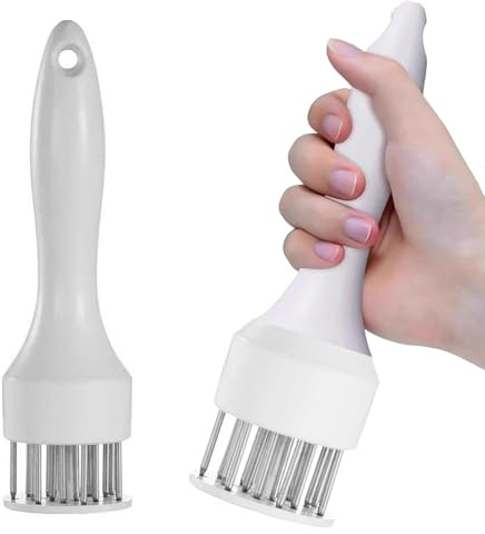 1 pezzi Batticarne Acciaio Inox Professionale, Strumento per Inteneritori di Carne, Batticarne, Adatto per cucinare varie carni in cucina, come maiale, pollo, pesce, manzo, agnello, ecc. (bianco)