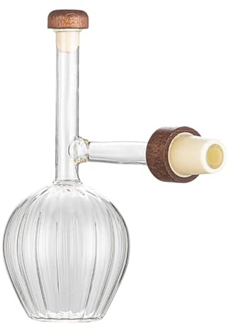 F Fityle Caraffa in Vetro con Versatore per Vino Rosso Decanter Aeratore Trasparente Contenitore per Decorazione Tavola Funzione Anti Goccia Adatta per Regalo, a Strisce