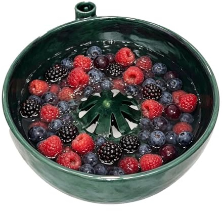 Tazón de lavado automático de bayas, cuenco de lavado automático de bayas, limpiador de frutas, limpiador de frutas y verduras con drenaje para cocina, picnic y hogar