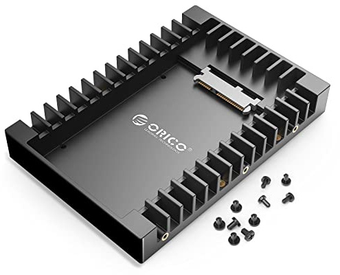 ORICO 2.5 SSD SATA to 3.5 Hard Drive Adapter Internal Drive Bay Converter Mounting Bracket Caddy Tray for 7 / 9.5 / 12.5mm 2.5 inch HDD / SSD with SATA III Interface(1125SS)