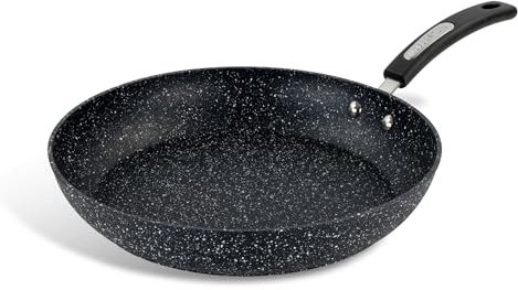 Scoville NEVERSTICK 30cm Frying Pan, Large Non Stick Frying Pan, 12 Diameter, Suitable for All Hobs Including Induction, Rapid Heat Distribution, Perfect for Frying Eggs, PFOA Free, Aluminium, Black