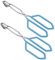 MSY BIGSUNNY Stainless Steel Scissor Tongs Heavy Duty Cooking Tongs with Soft Handles (2, Blue 11 + 11)