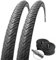 Set: 2 x Michelin Protek Cross Reflex Pannenschutz Reifen 37-622 / 700x35C + Conti SCHLÄUCHE Dunlopventil