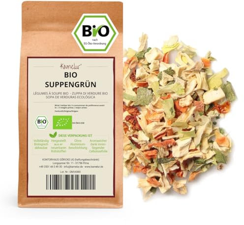 Kamelur 1kg BIO Suppengrün getrocknet hochwertiges Suppengemüse aus Trockengemüse BIO aromatisches Suppengewürz in biologisch abbaubarer Verpackung