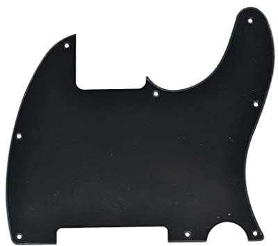 KAISH 8 Hole Tele Blank Guitar Pickguard Tele Pick Guard Scratch Plate for Telecaster Esquire Matte Black 1 Ply