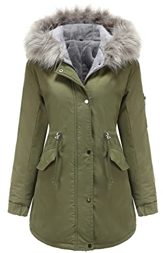 Tuopuda Manteau Femme Hiver Veste Polaire Chaud Parka Manches Longues Blouson Zippée À Capuche Hooded Coat Sweat-Shirts Outercoat avec Poches