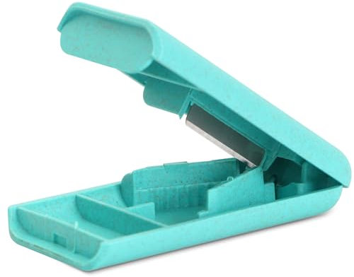 Tragbarer Tablettenteiler Tablettenspalter mit Aufbewahrungsfach Tablettenschneider mit Scharfen Klingen Pillenteiler Tablettenteiler Pillenteiler Pill Cutter für Reise and Täglichen Gebrauch