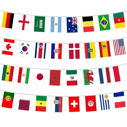GOOGIT 50 Bandierine Internazionali Ghirlande del Mondo Decorazioni Feste Giardino Bar Pub (Internazionali)