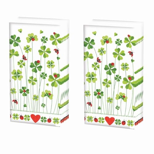 20 einzelne Taschentücher Sonstiges Glücksklee. 2 Packungen mit 10 einzelnen Papiertaschentücher bedruckt als Geschenk.