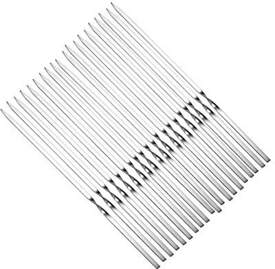 Yrke Metallspett Grillspett Rostfritt stål Kebabspett Metall Metallspett Kebab Metall Grillspett Återanvändbara metallspett Köttspett Set 20st,9.5 (20st 9.5)