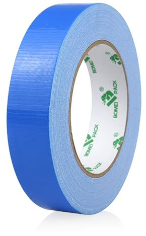 BOMEI PACK Panzertape 25mm x 30m - Blau - Extra starke Klebekraft & Reißfestigkeit - Witterungsbeständig - Für Haushalt, Baustelle, Camping/Gewebeband/Panzerband