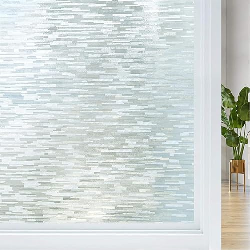 Qobobo Pellicola per Vetri Finestre Pellicola Opaca Privacy 90 x 200 cm Pellicola Statici Autoadesivi Pellicola Anti UV Vetrofanie per Vetri
