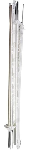 Hotline 156cm Electric Fence Posts, 5FT Poly Post | 20 Pack | White Extra Tall Mobile Electric Poles Ideal for Temporary Horse Electric Fences | Portable Paddock Equestrian Livestock Pony Horses