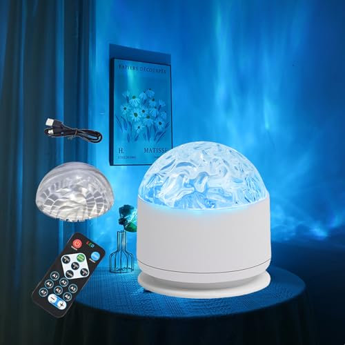 Yinhamnl 2 in 1 Galaxy Light, 16 Color Aurora Night Light Projector, Ocean Wave Projector with Remote Control, USB Recharge Northern Lights Projector for Bedroom Home Decor Gifts (Aurora & Wave)