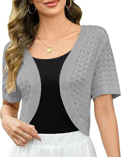 Totatuit Cardigan Punto Mujer Corto Chaqueta Bolero para Mujer Ligero | Estilo Diario, Uso Casual, Combinación Versátil