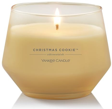 Yankee Candle Studio Scented Candle Christmas Cookie Medium Candle Long Burning Candles: 35-50 Hours Stylish Glass Vessel Design with Cream Wax Perfect Gifts for WomenGifts for MumWedding Gifts & More