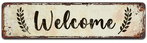 Vuptrti Welcome Tin Sign 4 x 16 Inch