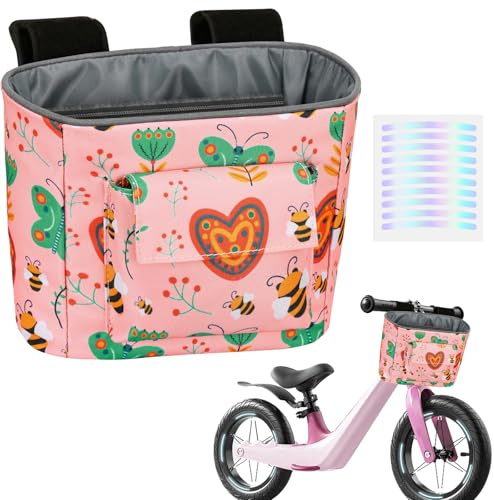 LOCAL LION Bolsa de Manillar para Niños, Cesta de Bicicleta Delantera Infantil, Cestas de Bici con Diseño Lindo para Organizar