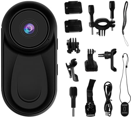 CDIYTOOL Mini cámara de acción para el pulgar, cámara corporal portátil HD 1080P con lente gran angular de 130°, cámara de vlogging portátil para ciclismo, deportes, viajes