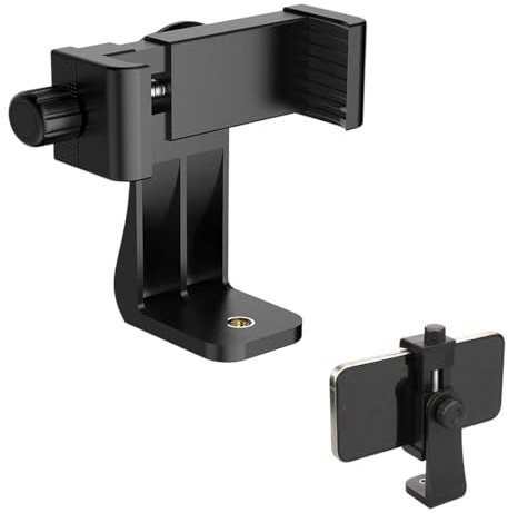 YUVKIN Supporto Smartphone con Adattatore per Treppiede, Accessorio Montaggio Verticale e Orizzontale, Clip per Tripod con Rotazione a 360°, Compatibile con iPhone, Samsung, Huawei, Xiaomi, OnePlus