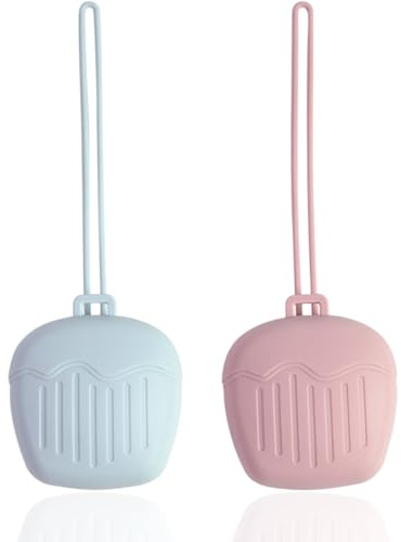Lot de 2 Boite a Tetine Bebe étuis à Tétine, Adaptateur Tetine, Boite Tetine Bebe, Portables et étanches en Silicone pour La Maison, Les Voyages, Faciles à Nettoyer