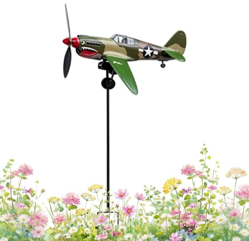 Girandola da Giardino in Metallo,Scultura 2D FlatStorica | Banderuola Aereo per Giardino - per, Cortile, Terrazza, Fattoria, Spiaggia, Villetta, Recinzione