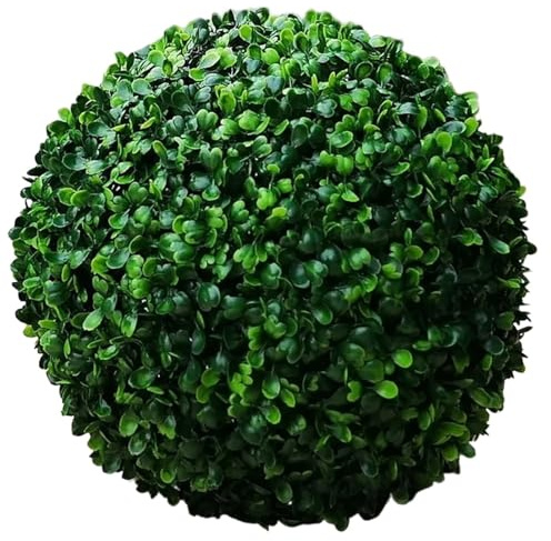 YUPLIODSX Konstgjord buxbom boll 1 st stor grön konstgjord växtboll, toppträd, buxbom, bröllopsfest, heminredning, utomhus heminredning, gräsboll i plast (20 cm)