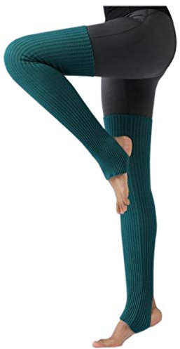 ACVIP dam långa ben stulpen balettstulp med hälhål benvärmare stulpen benvärmare Pfau Grün En Storlek