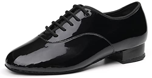 SWDZM Chaussures de Danse Standard pour Hommes Chaussures de Salsa Latines,Noir,42EU