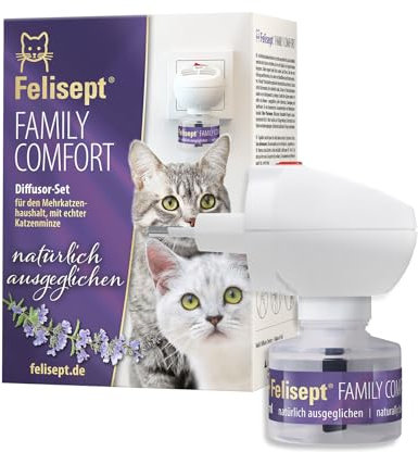 Felisept Family Comfort Diffusore Antistress per gatti Set 45ml - Con Erba Gatta Naturale - Sciogliere Le Tensioni Nelle Famiglie Con Più Gatti E Ridurre In Modo Sostenibile - Tranquillanti gatto