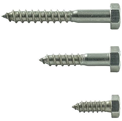 8 x 60 mm (100 unidades) Tornillos hexagonales para madera – Acero inoxidable VA A2 V2A – Tornillos para llave inoxidable – Tornillos para madera – DIN 571 | AGBERG