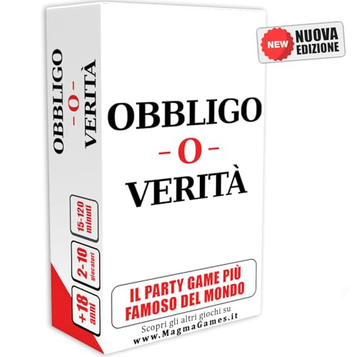 Magma Games OBBLIGO O VERITÀ – Gioco da Tavolo per Adulti, Carte da Gioco, Giochi da Tavola per Feste, Giochi in Scatola per Addio al Celibato e al Nubilato, Idee Regalo per Lui e Lei