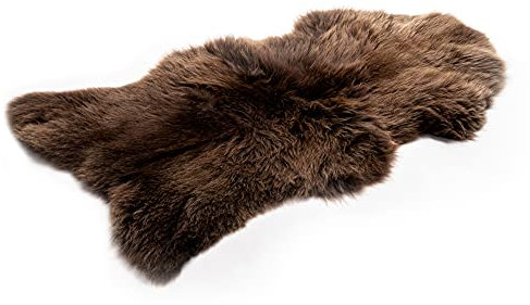 Decorating Sheepskins Premium Schaffell Echt Groß, Lammfell Echt Braun 120-130 cm, geruchlos, Fell für Stuhl, Alternative zu Kunstfell, Lammfell Teppich für das Sofa, Lammfelle, Schaffelle