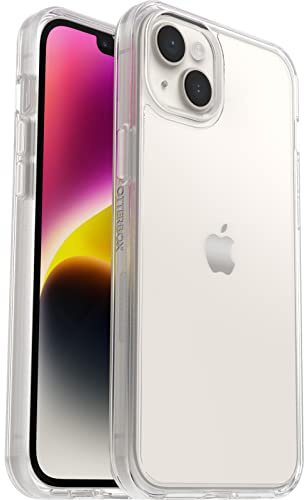 OtterBox Symmetry Clear Case for iPhone 14 Plus, Shockproof, Drop proof, Protective Thin Case, 3x Tested to Military Standard, Antimicrobial Protection, Clear
