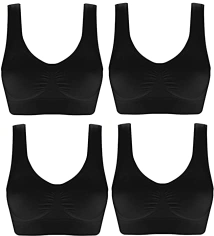 Marielle 4 Pack Comfort Bras Double Layer Material Ultimate Women Seamless Bralettes Sizes S-5XL