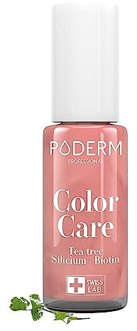 PODERM Vernis Mycose à Ongles - Swiss Made | Or Rose Brillant - 8ML | Antifongique au Tea Tree, Silicium & Biotine | Renforce, Répare & Camoufle les Ongles Jaunes et Abîmés | Créé par une Podologue